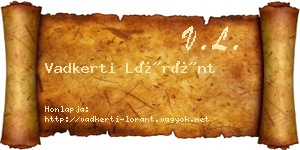 Vadkerti Lóránt névjegykártya