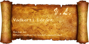 Vadkerti Lóránt névjegykártya